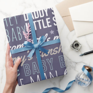 Blue Baby Boy Sayings Baby Shower Baby Gift Wrapping Paper