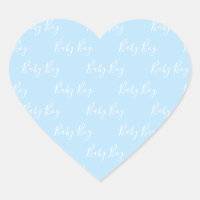 Blue Baby Boy Script Baby Script Heart Sticker