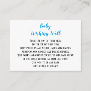 Blue Baby Boy Wishing Well Baby Shower Mini Cards