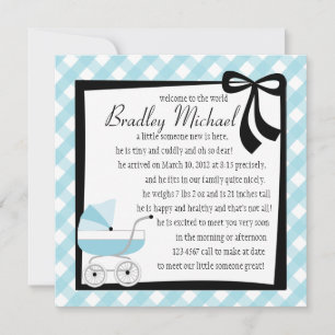 Blue Baby Buggy Invitation