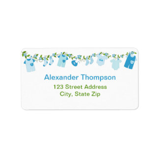 Blue Baby Clothesline Address Labels