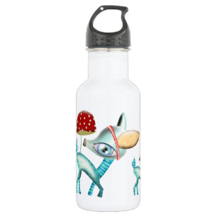 Blue Baby Deer Red Mushroom Liberty Bottle