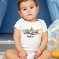 Blue Baby Dragon with Teddy Bear