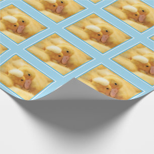 Blue Baby Duckling Wrapping Paper