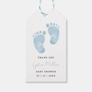 Blue Baby Feet Baby Shower Gift tag, Boy Shower Tags