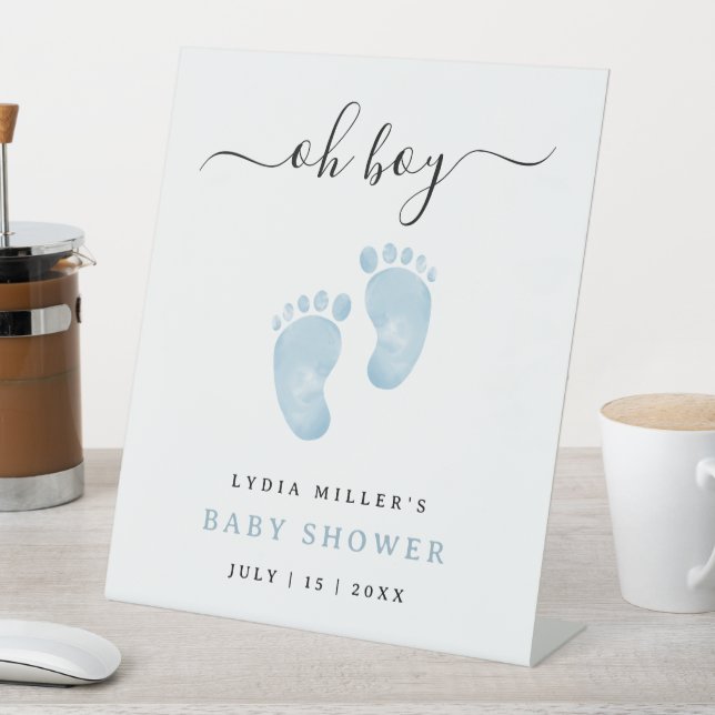 Blue Baby Feet Baby Shower Welcome Sign Baby Boy (In SItu)