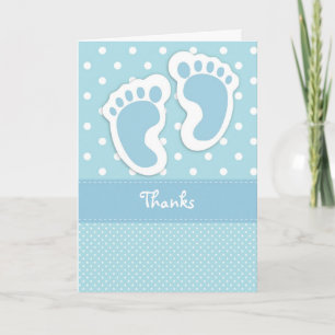 Blue Baby Foot Print Thank You Card