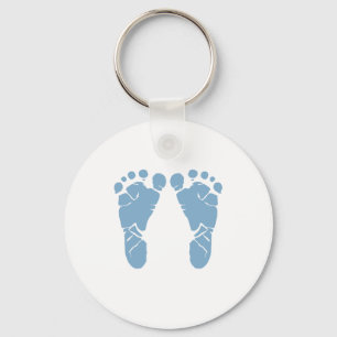 Blue baby footprints key ring