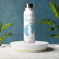 Blue Baby Footprints Name