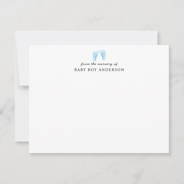 Blue Baby Footprints New Mum Dad From the Nursery Card (Front)