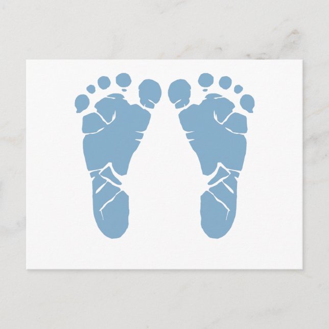 Blue baby footprints postcard (Front)