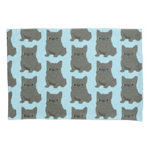 Blue Baby French Bulldog, blue Pillowcase