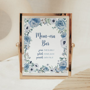 Blue Baby in Bloom Baby Shower Mum Osa Bar Poster