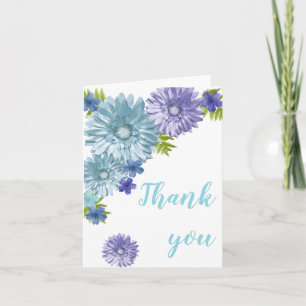 Blue Baby In Bloom Blank Inside Thank You Notes