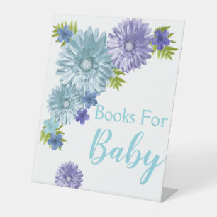 Blue Baby In Bloom Brunch Shower Books Pedestal Sign