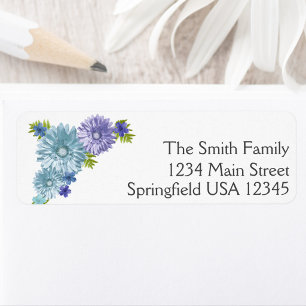 Blue Baby In Bloom Brunch Shower return address