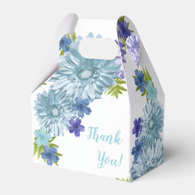 Blue Baby In Bloom Brunch Shower Thank You Favour Box (Front Side)