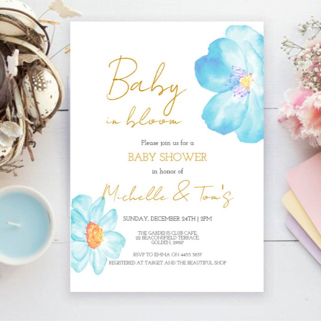  Blue Baby in Bloom Invitation (Creator Uploaded)