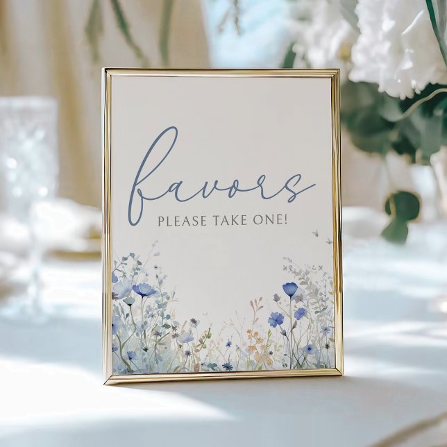 Blue Baby In Bloom Wildflower Shower Favour Sign (Creator Uploaded)