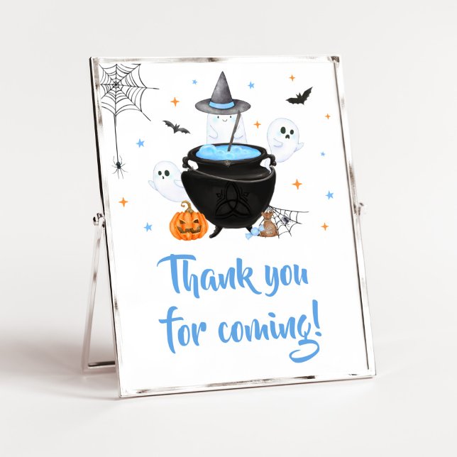 Blue Baby is Brewing Thank you for Coming Poster (Baby is Brewing Baby Shower Thank you for Coming Sign)