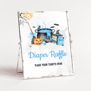 Blue Baby is Brewing Witch Diaper Raffle Sign