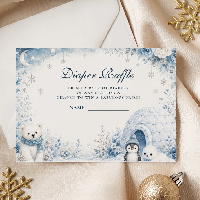 Blue Baby It’s Cold Outside Diaper Raffle Enclosure Card (Creator Uploaded)