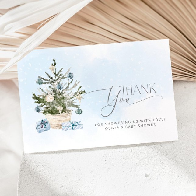 Blue Baby its cold outside baby shower thank you Card (Creator Uploaded)