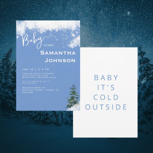 Blue Baby it's Cold Outside Shower  Invitation