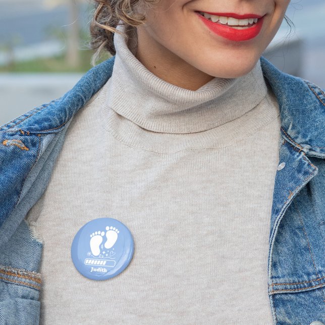 Blue Baby Loading 6 Cm Round Badge (Creator Uploaded)