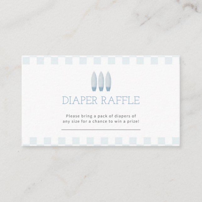 Blue Baby on Board Diaper Raffle Card (Front)