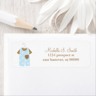 Blue Baby Outfit Address Labels
