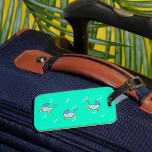 Blue baby pram luggage tag