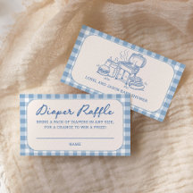 Blue Baby Q BBQ Baby Shower Diaper Raffle
