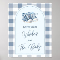 Blue Baby Shoes Gingham Booties Leave Your Wishes