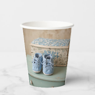 Blue Baby Shoes Paper Cups