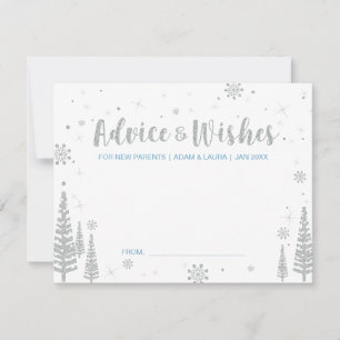 Blue Baby Shower Advice Card for mum, parents