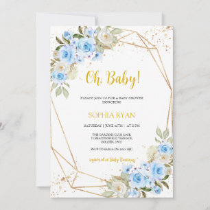 Blue Baby Shower Boy Invitation