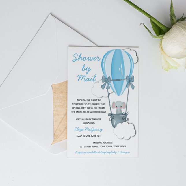 Blue Baby Shower by Mail Invitation (Creator Uploaded)