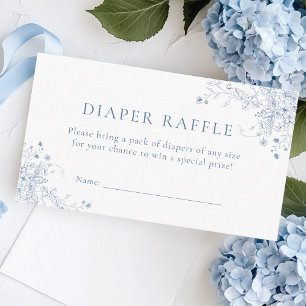 Blue Baby Shower Diaper Raffle Ticket Enclosure Card