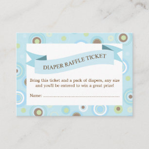 Blue Baby Shower Diaper Raffle Ticket Insert