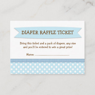 Blue Baby Shower Diaper Raffle Ticket Insert