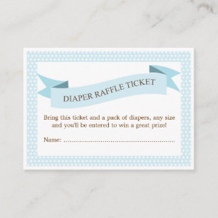 Blue Baby Shower Diaper Raffle Ticket Insert