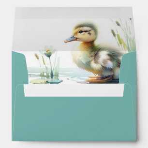 Blue Baby Shower Envelopes Cute Duckling