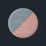 blue baby shower gender reveal 3 cm round badge<br><div class="desc">pink blue baby shower gender reveal</div>