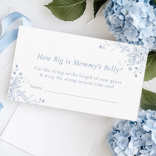 Blue Baby Shower How Big is Mummy Belly Game Enclosure Card