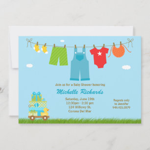 Blue Baby Shower Invitation