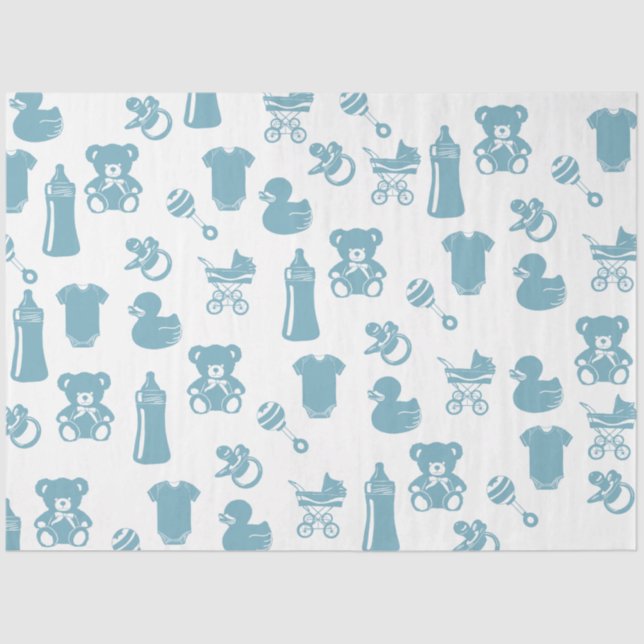 Blue Baby Shower  Tissue Paper (Front)