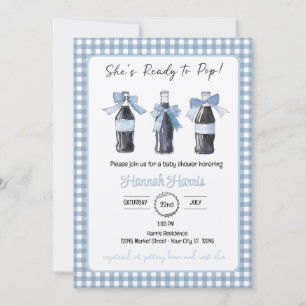 Blue Baby Soda Ready to POP Baby Shower  Invitation