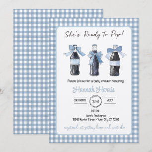 Blue Baby Soda Ready to POP Baby Shower Invitation