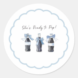 Blue Baby Soda Ready to POP! Classic Round Sticker
